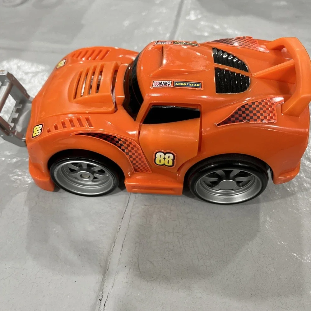 Mattel 2007 Fisher Price Shake N Go Rally Race Crash Ups Purple Orange Car 88#33